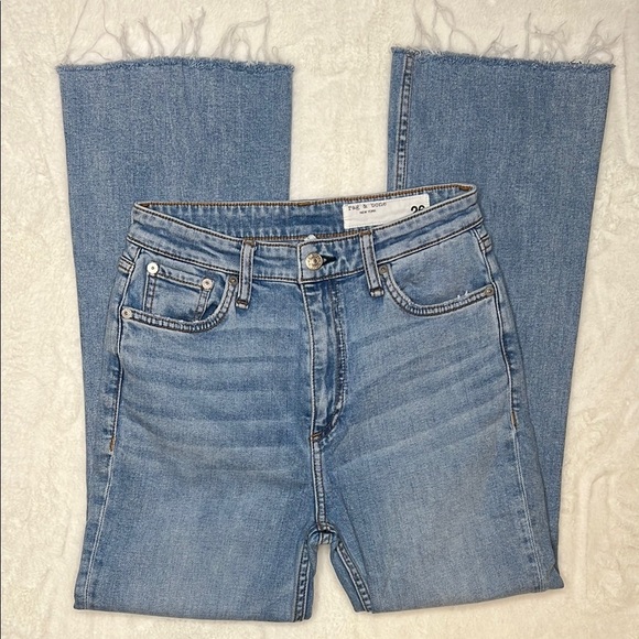 rag & bone Casey Raw Hem High Waist Ankle Flare Jeans Size 26 - Picture 7 of 14